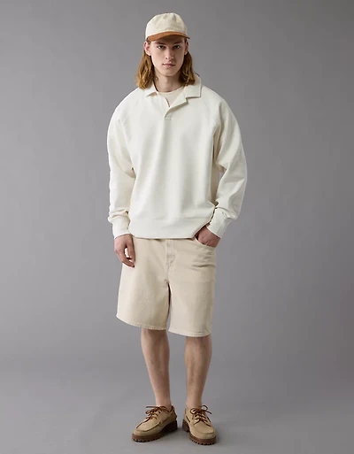 AE 24/7 Long-Sleeve Rugby Polo Sweatshirt