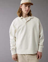 AE 24/7 Long-Sleeve Rugby Polo Sweatshirt