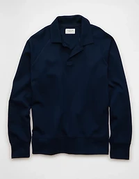 AE 24/7 Long-Sleeve Rugby Polo Sweatshirt