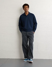 AE 24/7 Long-Sleeve Rugby Polo Sweatshirt