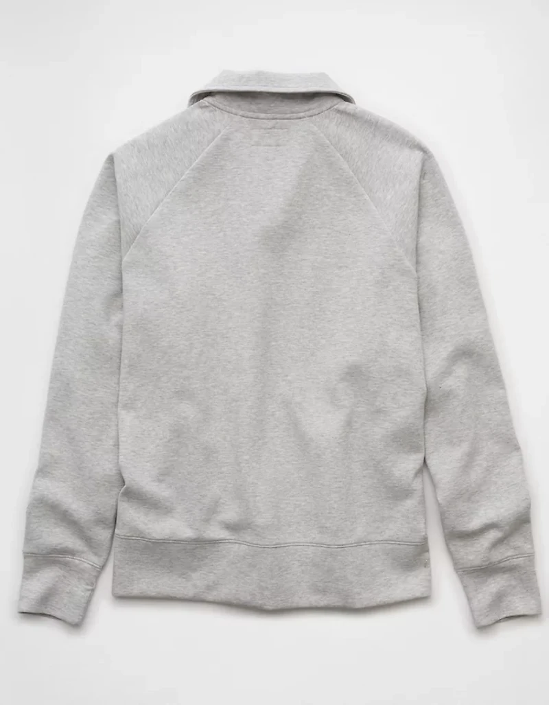 AE 24/7 Long-Sleeve Rugby Polo Sweatshirt