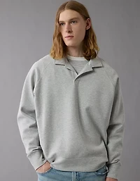 AE 24/7 Long-Sleeve Rugby Polo Sweatshirt