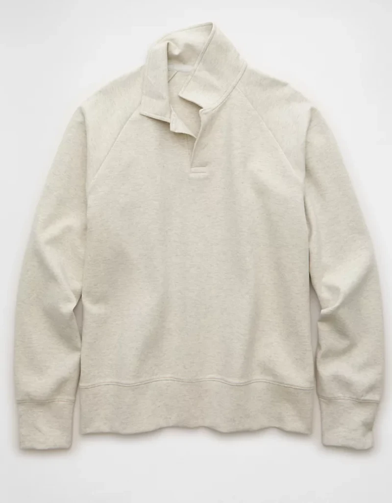 AE 24/7 Long-Sleeve Rugby Polo Sweatshirt