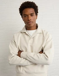 AE 24/7 Long-Sleeve Rugby Polo Sweatshirt