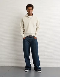 AE 24/7 Long-Sleeve Rugby Polo Sweatshirt