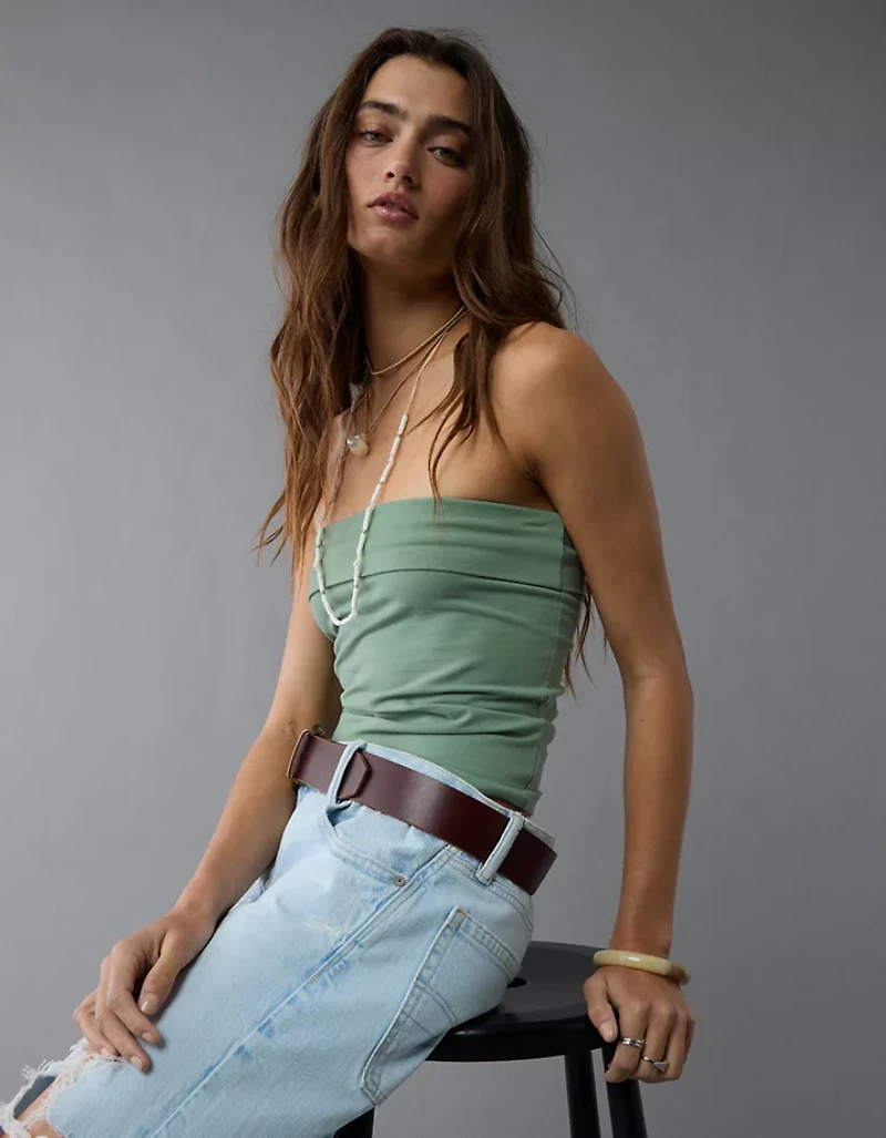 AE It Knit Foldover Tube Top