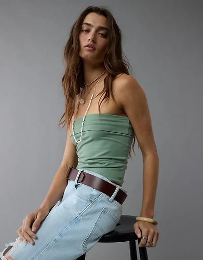 AE It Knit Foldover Tube Top