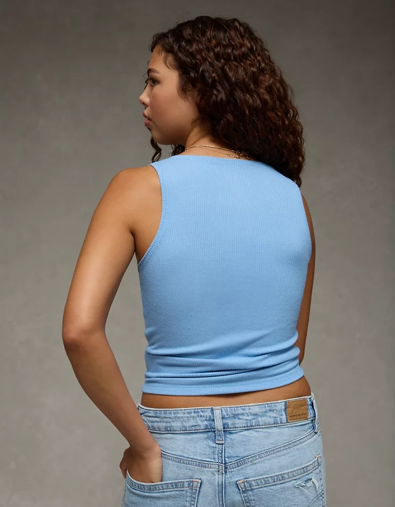 Débardeur pelucheux à décolleté carré AE