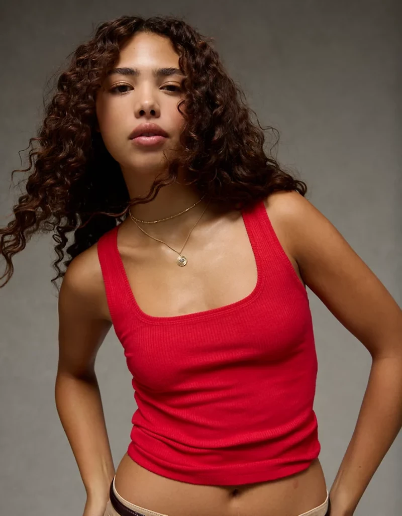 Débardeur pelucheux à décolleté carré AE