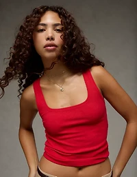 Débardeur pelucheux à décolleté carré AE