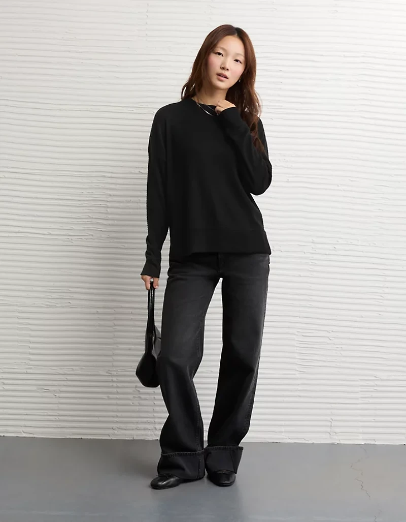 AE Long Sleeve Plush Crew Neck Top