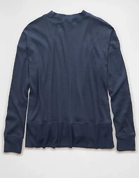 Haut à col rond pelucheux manches longues AE