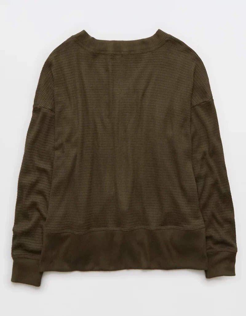 AE Long Sleeve Plush V-Neck Top