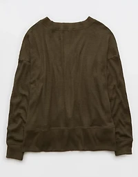 AE Long Sleeve Plush V-Neck Top