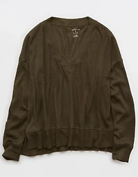 AE Long Sleeve Plush V-Neck Top