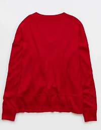 Haut pelucheux à encolure en V et manches longues AE