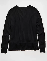 AE Long Sleeve V-Neck Plush T-Shirt