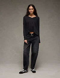 AE Long Sleeve V-Neck Plush T-Shirt