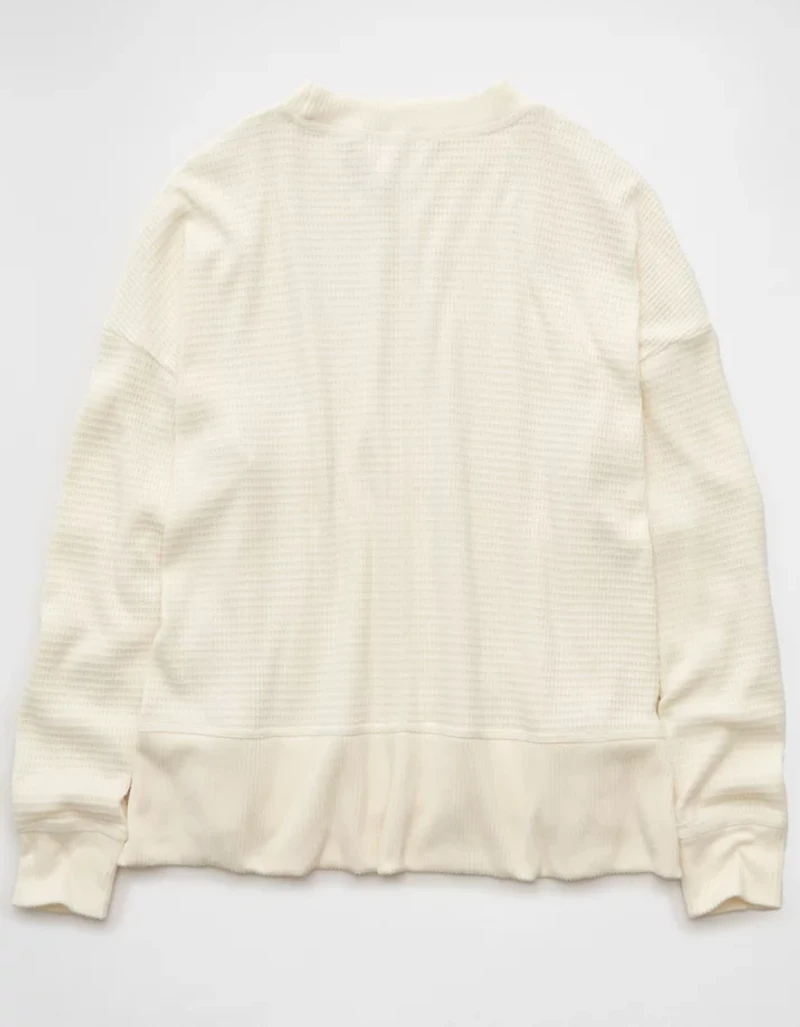 Haut à col rond pelucheux manches longues AE