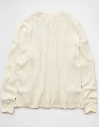 Haut à col rond pelucheux manches longues AE