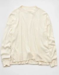 Haut à col rond pelucheux manches longues AE