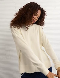 Haut à col rond pelucheux manches longues AE