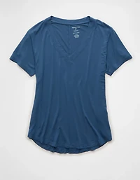 T-shirt à encolure en V Doux et sexy AE