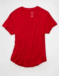 T-shirt à encolure en V Doux et sexy AE