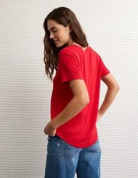 T-shirt à encolure en V Doux et sexy AE