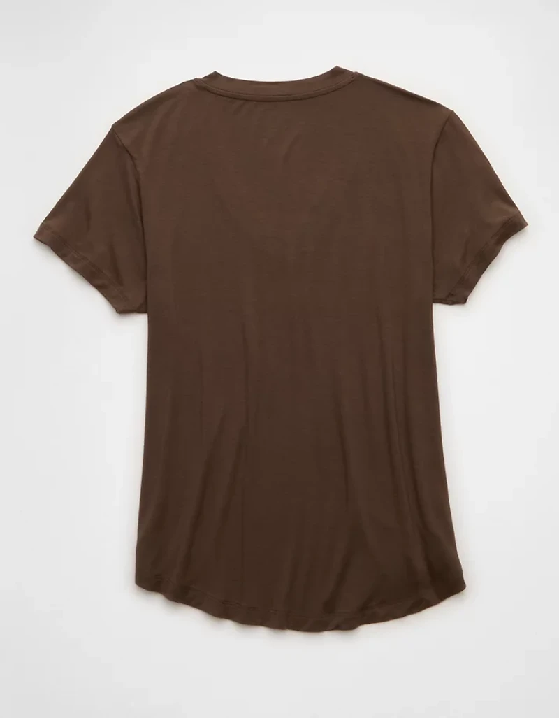 T-shirt à encolure en V Doux et sexy AE