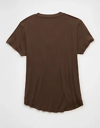 T-shirt à encolure en V Doux et sexy AE