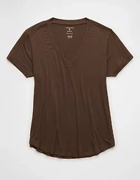T-shirt à encolure en V Doux et sexy AE