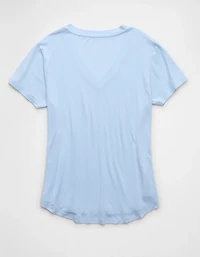 T-shirt à encolure en V Doux et sexy AE