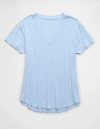 T-shirt à encolure en V Doux et sexy AE