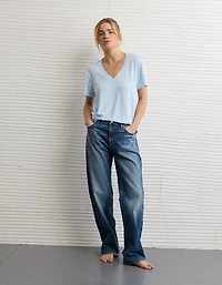 T-shirt à encolure en V Doux et sexy AE