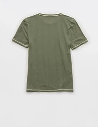 OVERSLEPT by Aerie Modal Rib Short Sleeve Crew T-shirt