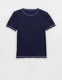 OVERSLEPT by Aerie Modal Rib Short Sleeve Crew T-shirt