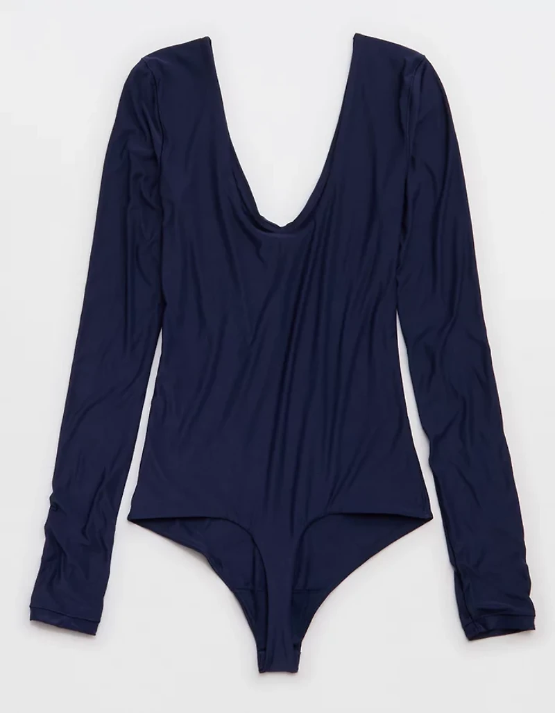 SMOOTHEZ Long Sleeve Plunge Bodysuit