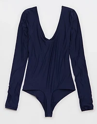 SMOOTHEZ Long Sleeve Plunge Bodysuit
