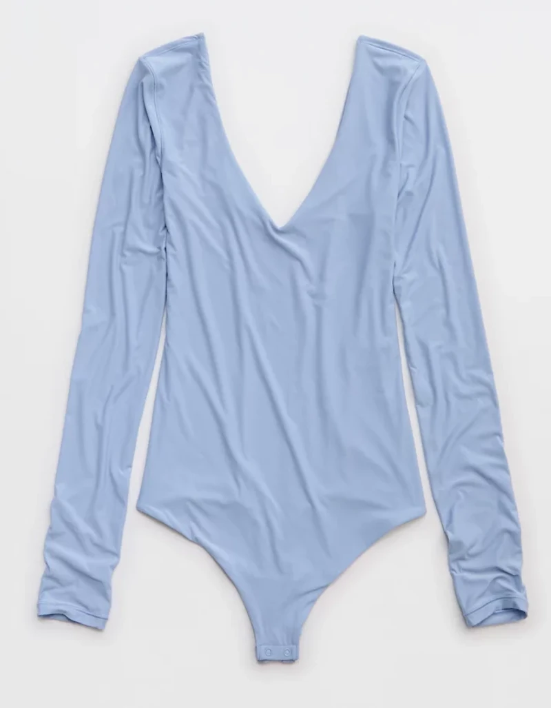 SMOOTHEZ Long Sleeve Plunge Bodysuit