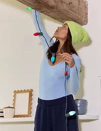 SMOOTHEZ Long Sleeve Plunge Bodysuit