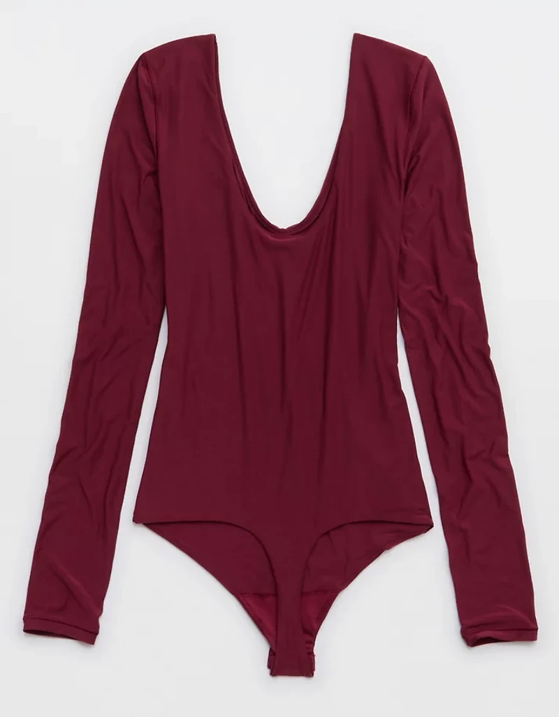 SMOOTHEZ Long Sleeve Plunge Bodysuit