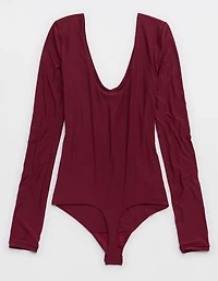 SMOOTHEZ Long Sleeve Plunge Bodysuit