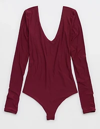 SMOOTHEZ Long Sleeve Plunge Bodysuit
