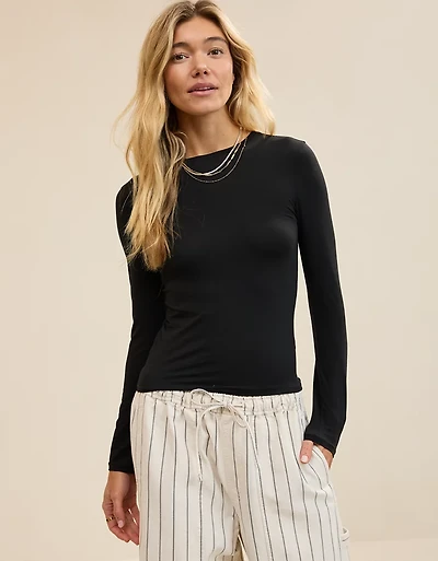 SMOOTHEZ Cotton Blend BESTEES Long Sleeve Crew T-Shirt