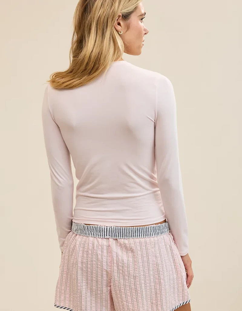 SMOOTHEZ Cotton Blend BESTEES Long Sleeve Crew T-Shirt