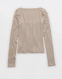 SMOOTHEZ Square Neck Long Sleeve T-Shirt