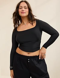 SMOOTHEZ Square Neck Long Sleeve T-Shirt