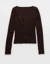 SMOOTHEZ Sqaure Neck Long Sleeve Top
