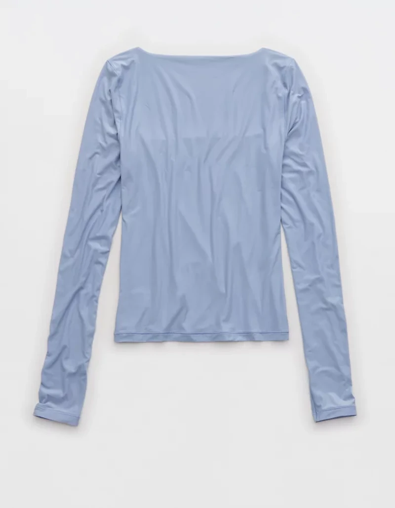 SMOOTHEZ Square Neck Long Sleeve T-Shirt